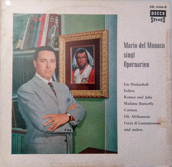 LP Record MARIO DEL MONACO  Mario Del Monaco Singt Opernarien SXL21014B DECCA 1959 Germany Classical Used