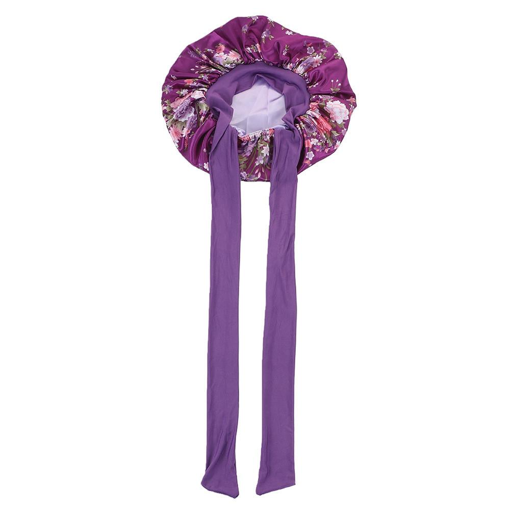Satin Hair Hat With Digital Floral Design For Comfort And Style