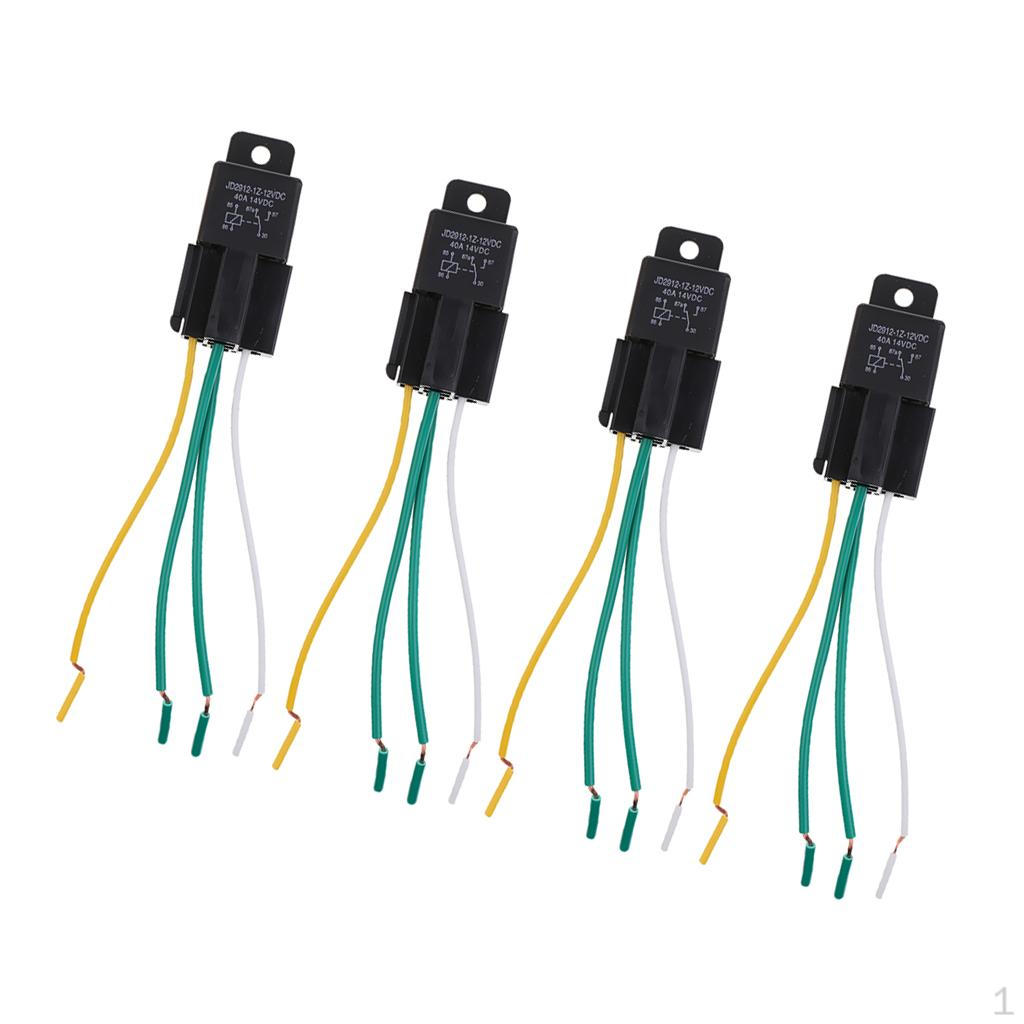 

4x40A 12VDC Changeover Relay Nomally Closed Prewired Base Socket Car