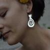Vintage Hollow Spiral Symbol Cat Earrings for Women Gothic Simple Animal Dangle Earring Wedding Birthday Gift Statement Jewelry