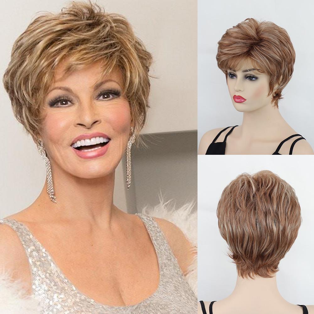 

Женские синтетические парики красно-коричневые с челкой, короткие, многослойные, волнистые, для ежедневного использования, косплея, термостойкое волокно