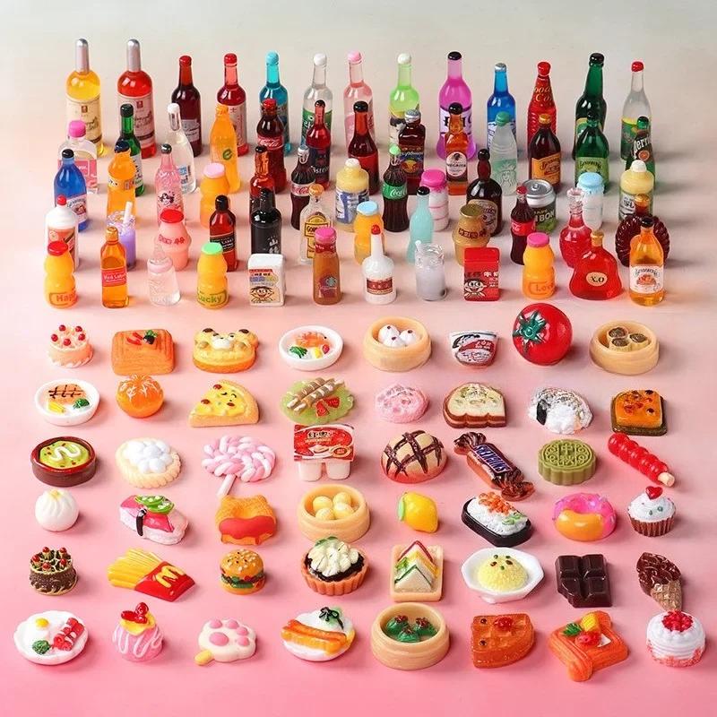 DIY doplňky 10ks Mini lahvička z pryskyřice 1: 6 Mini Domeček pro panenky Supermarket Jídlo a Svačiny Dekorace Ozdoby Láhev s nápojem
