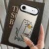 Funny Cat Clear Couple Paired Back Phone Cover Case for iPhone 17 Pro Max 16 11 14 XR XS Air 13 Pro 12 15 Plus