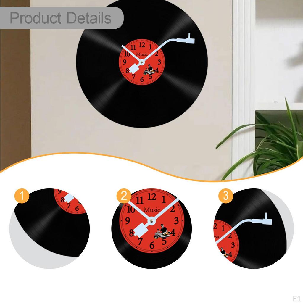 Wall Clock Ornament Decoration No Ticking Easy to Read Lightweight Art for Farmhouse Bedroom