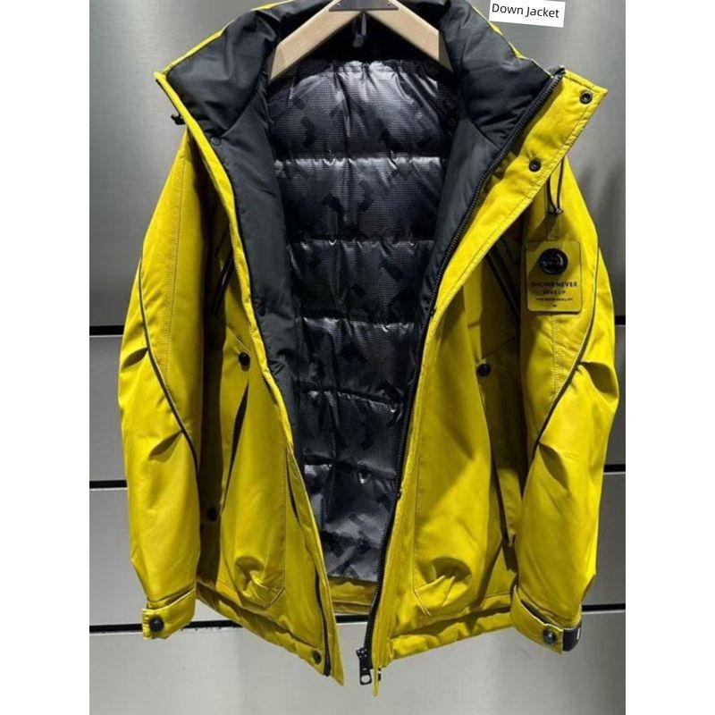 Fashionable Loose-Fitting Hooded Down Jacket for Men, Winter Thickened Warm White Duck Down Outdoor Parka Coat