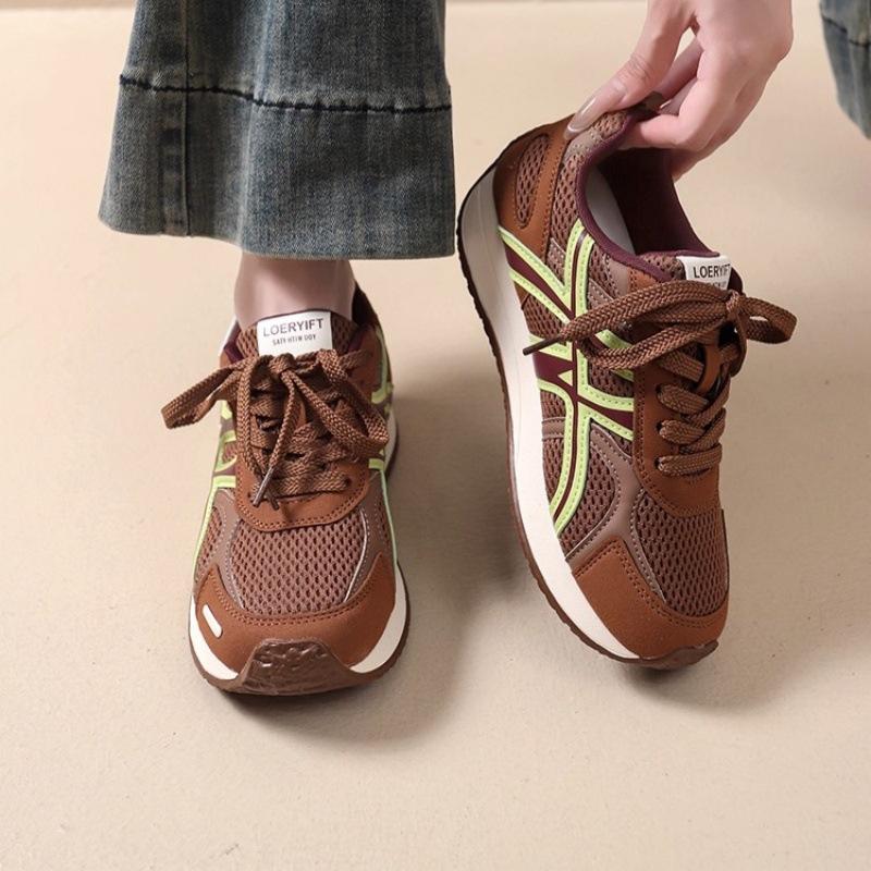 Thick-soled Mesh German Training Shoes Women's 2025 New Summer Versatile Breathable Casual Sports Forrest Gump Shoes Lightweight Dad Shoes