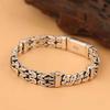 Sterling Silver Double-Layer Peace Print Bracelet Woven Retro Personality National Tide National Style Hand Jewelry Gift