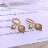 coffee zircon earrings 56939