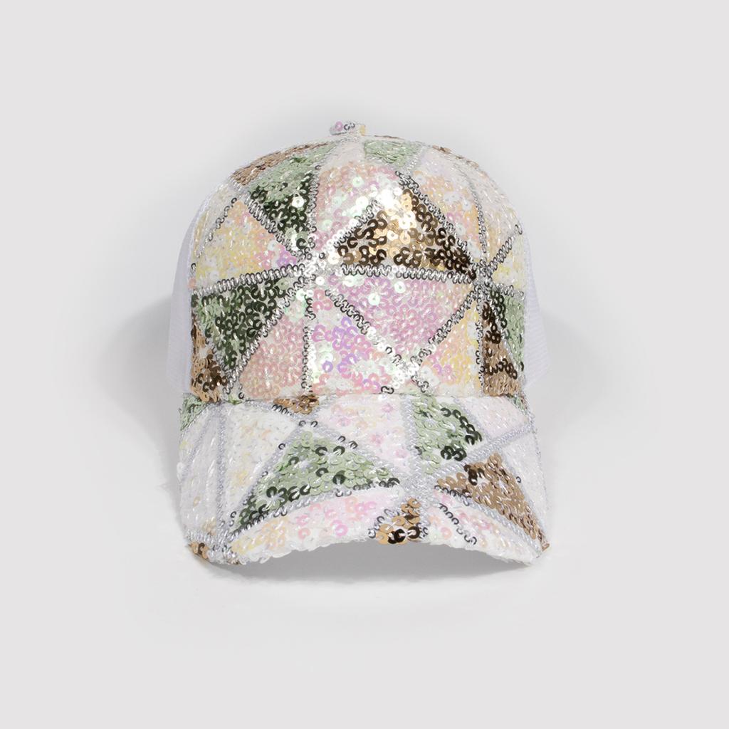 Fashionable Unisex Glitter Baseball Cap Adjustable Breathable Colorful Spring Summer Autumn Hat for Men Women Hip Hop Style
