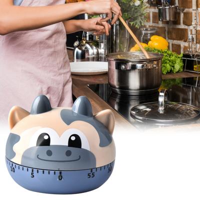 Minuterie mécanique portable de 60 minutes en ABS, motif animal de dessin animé, pour la cuisine