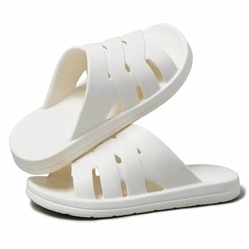 

Fashion 2025 New Platform Slippers Women Summer Open Toe Soft Sole House Slides Woman Sandals Lightweight Non-Slip Flat Heels Slippers 36-37 белый