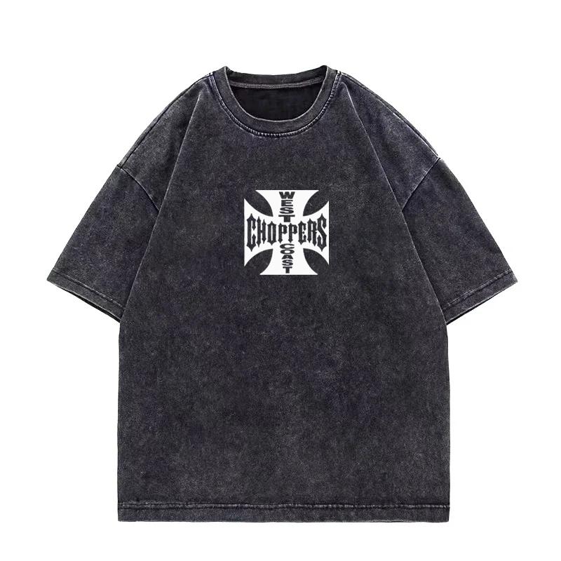 Paul Walker tričko West Coast Choppers Vintage vyprané tričko Pánské Dámské Hip Hop streetwear Oversized krátký rukáv Bavlněná trička