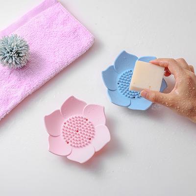 Silicone Suction Cup Soap Dish Wall-mounted Storage Bathroom Shower Sink