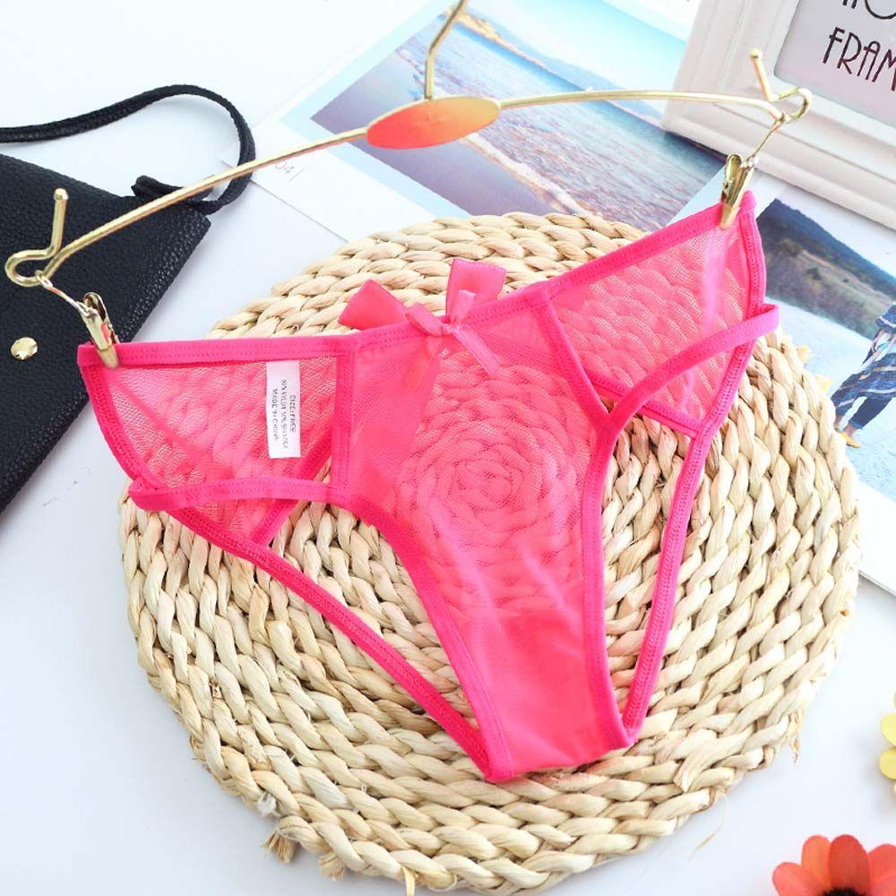 Sexy Hot Women Hollow Out Bow Lace Ladies Thongs Lingerie Lace Underwear Briefs