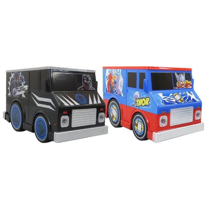 

Marvel Super Hero Adventures Фрикционные грузовики Набор из 2 штук SUPER HERO ADVENTURES Фрикционный грузовик Игрушка Американский комикс Автомобиль Мини-машинка Пантера х (MARVEL 2 упаковки) чёрный