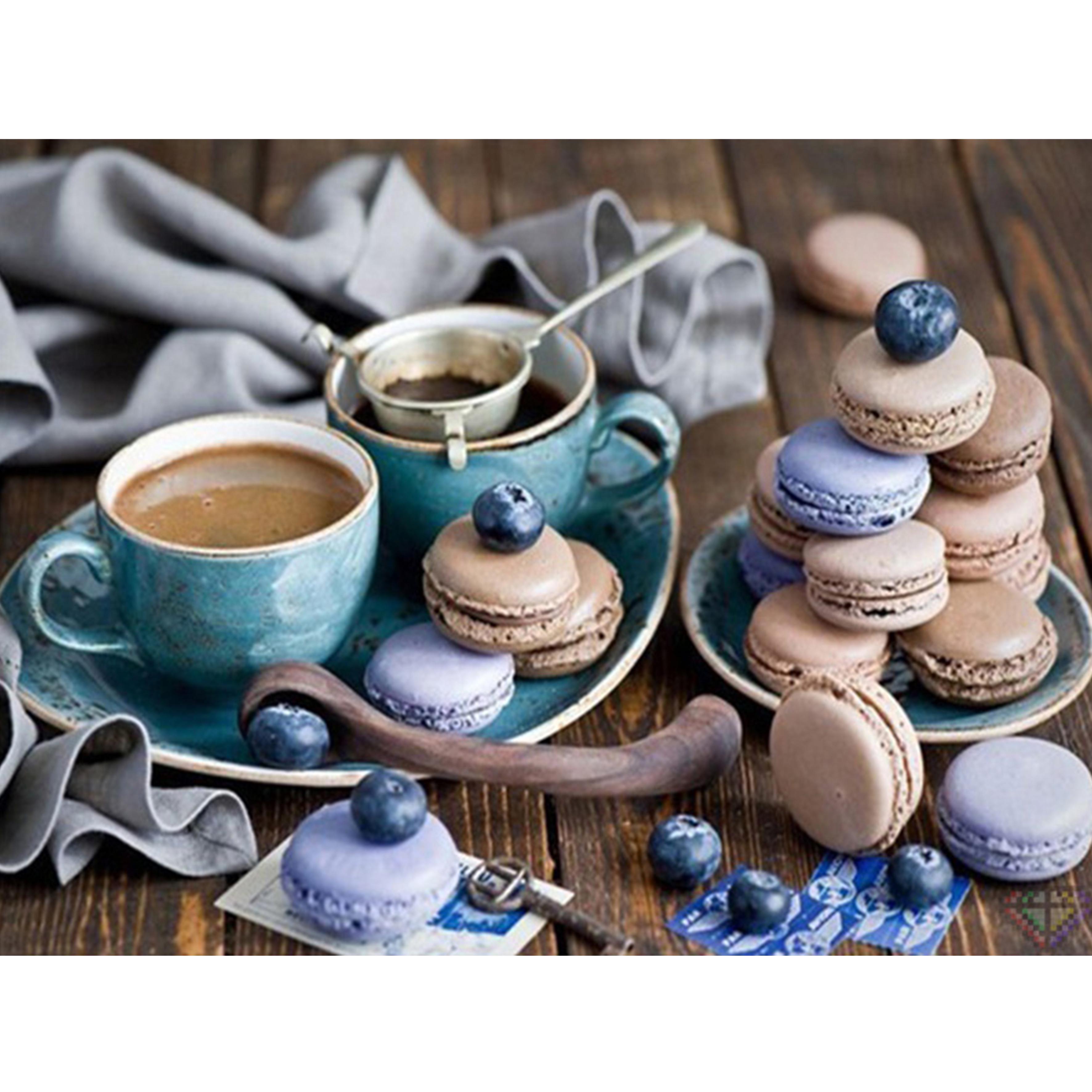 

Полный 5D Diy Алмазная картина Кофе Макарон Алмазная вышивка Полный вышивка крестом Домашний декор Подарок ручной работы