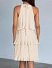 2026 European Sleeveless Patchwork Pleated Hem Women's Dress
