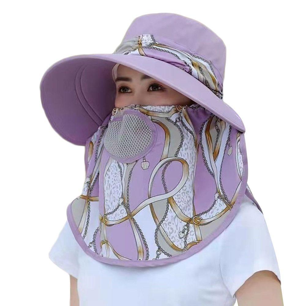 Neck Face Wide Brim Breathable Sun Cap Work Shade Hat Fisherman Cap Sunshade Bucket Hat