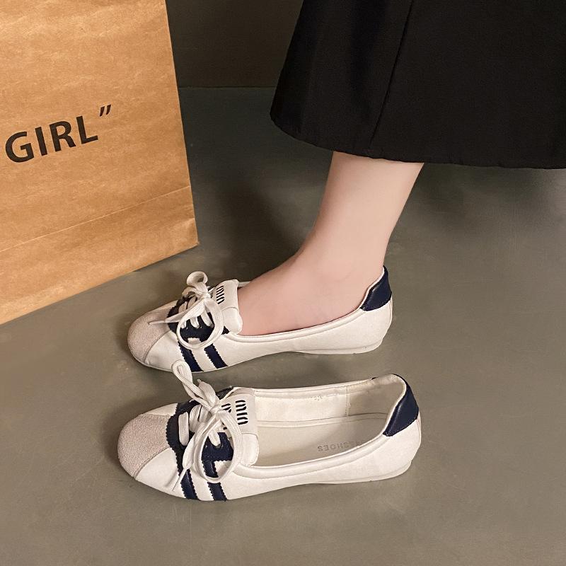 Real Soft Leather Breathable Small Fragrant Ballet Shoes Women's 2025 Spring and Autumn New Retro One-pedal Shallow Mouth Flat-soled Single Shoes