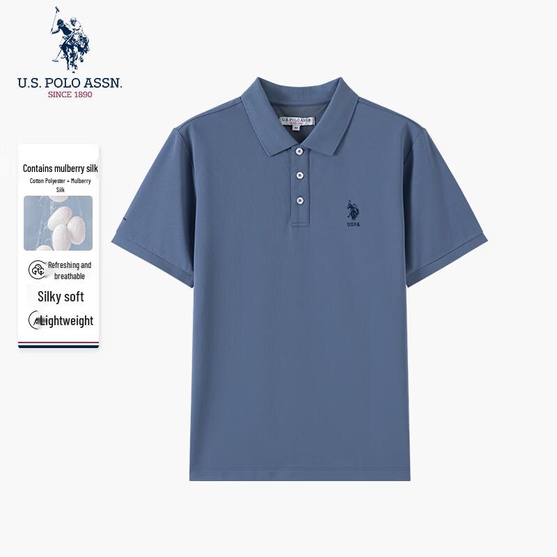 U.S. POLO ASSN. Men s Luxury Silk Blend Cooling Polo Shirt XL
