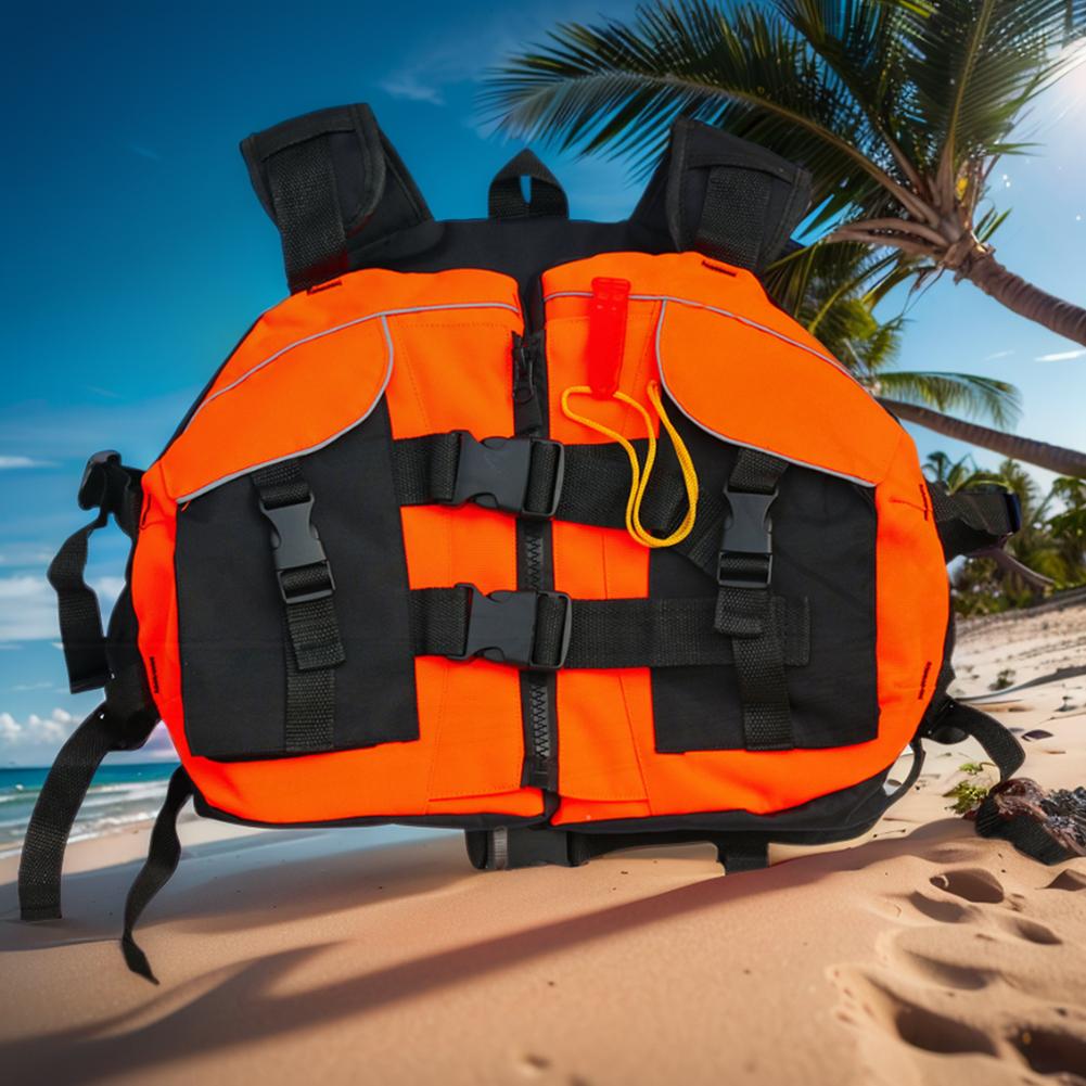 Life Jacket Survival Swimsuit Adjustable Safety Vest High Buoyancy Life Vest Dual Buckle Swim Vest for Kayaking Rafting Boating