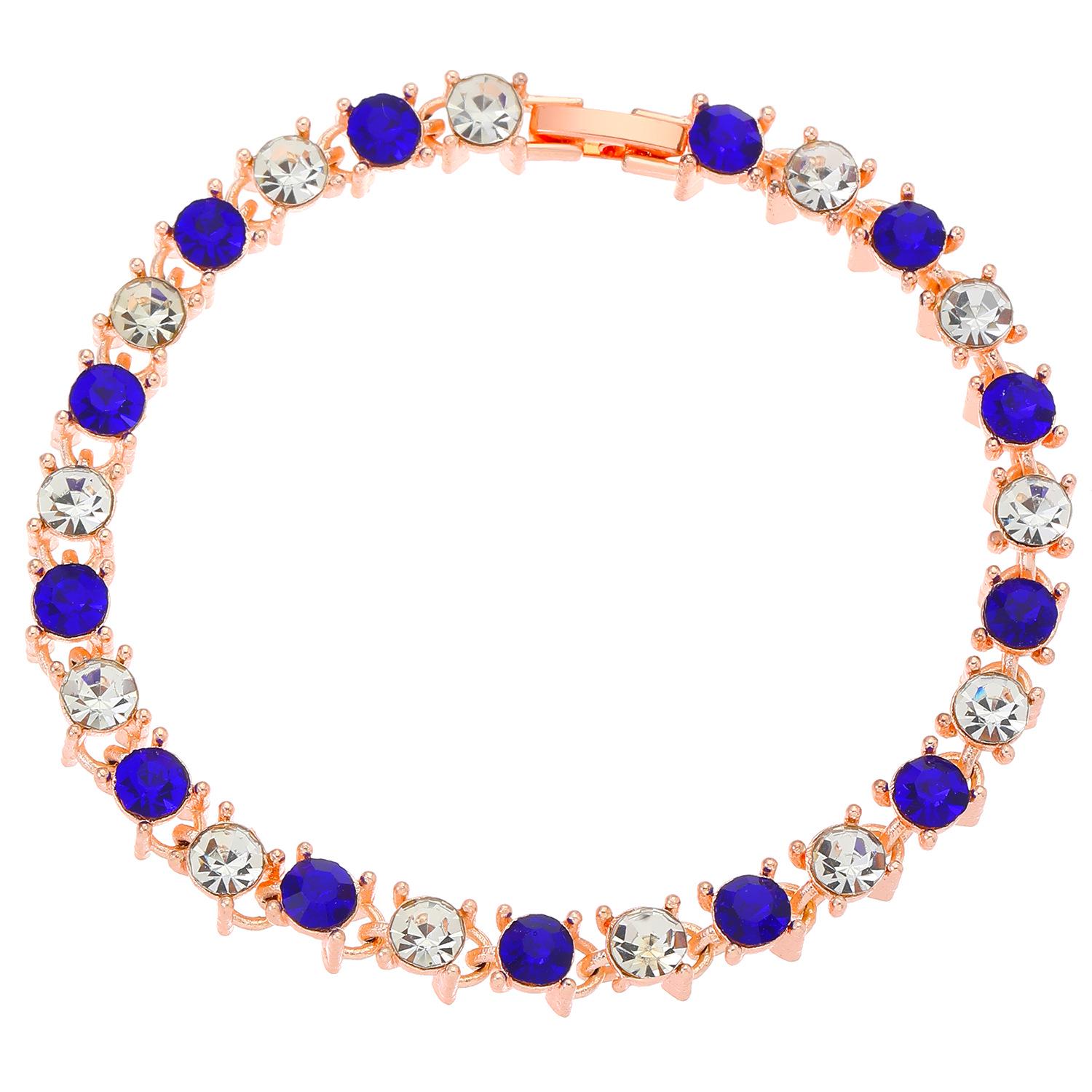 European & American Water Drop Rhinestone Jewelry Set: Fashionable Multicolor Necklace, Earring, and Ring for Bridal Occasions.