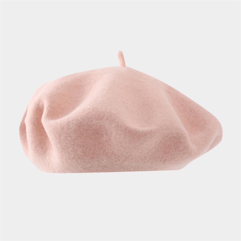 Solid Color Wool Beret Girls Winter Versatile Bud Hat Japanese Literary and Retro Painter Hat