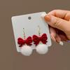 Retro Style Red Bowknot Stud Earrings for Women Girls Simple Earings Piercing Aesthetics Elegant Earrings Christmas Jewelry Gift