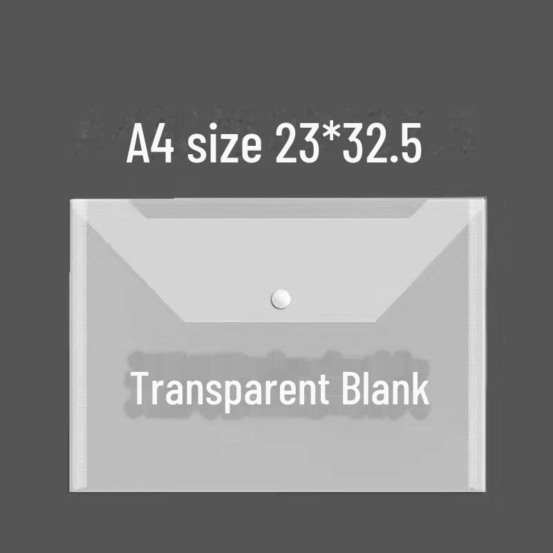 Set of 10 Transparent A4 File Bags for Large Data, Test Papers, and 4K Paintings Storage