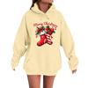 Women's Fashion Casual Long Sleeve Loose Christmas Print Hooded Sweatshirt