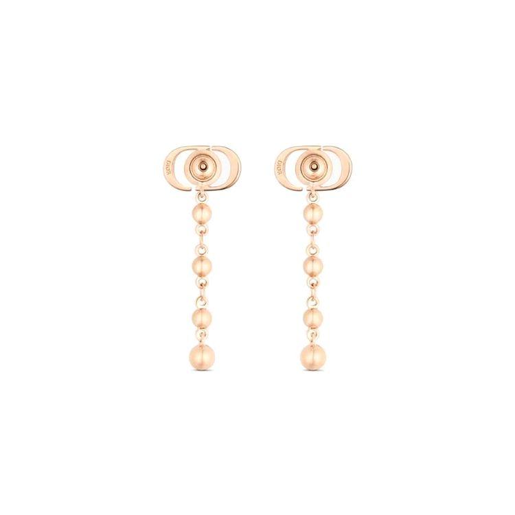 Dior Long Pendant Metal Earrings Women earrings Rose-Gold E2326WOMMTD15P