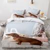 Set di biancheria da letto per la casa serie Pet Queen King Letto singolo full size Copripiumino e federa con stampa di cani da compagnia Biancheria da letto per adulti e bambini per la casa