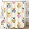 Colorful Pineapple Shower Curtain: Modern Bathroom Decor with Geometric Pattern (Set Includes Rings)