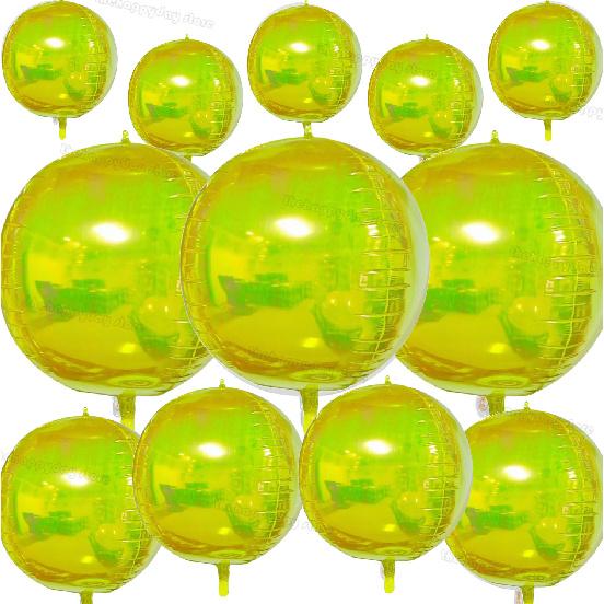 12 Stück schillernde 4D runde Folienballons 22/12/10 Zoll holografische 4D-Folienballons Helium Luft Globos Meerjungfrau Geburtstag Hochzeit Dekoration 5