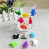 12Pcs/Set Cartoon Animal Silicone Suction Cup Wine Glasses Drinks Marker Tool