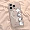 Work Dog Magnetic Phone Case For iPhone 16 17 Air 16e 15 11 12 14 13 Pro Max Mini XS 7 8 Plus Transparent Cartoon Animal Cover