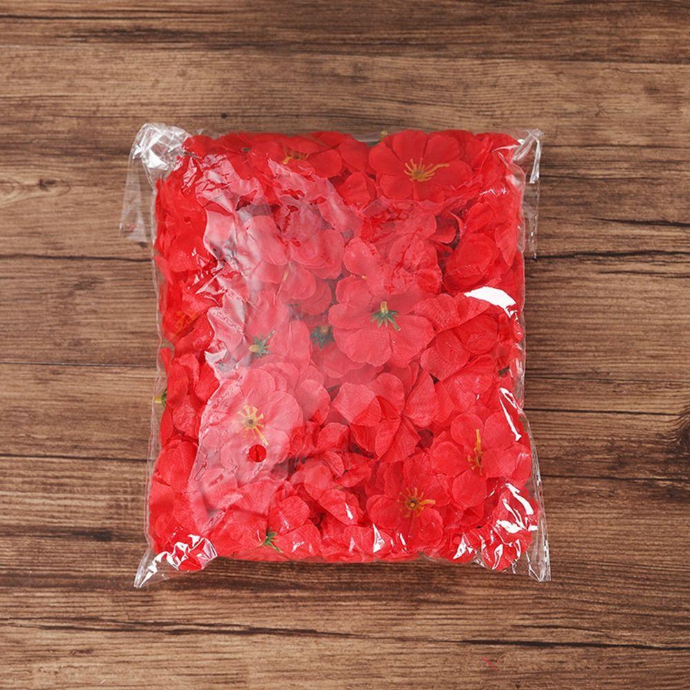 100PCS Multicolor Peach Blossom Artificial Flower Heads Dia.5cm DIY Simulation Flower Silk Petals Accessories Faux Flower