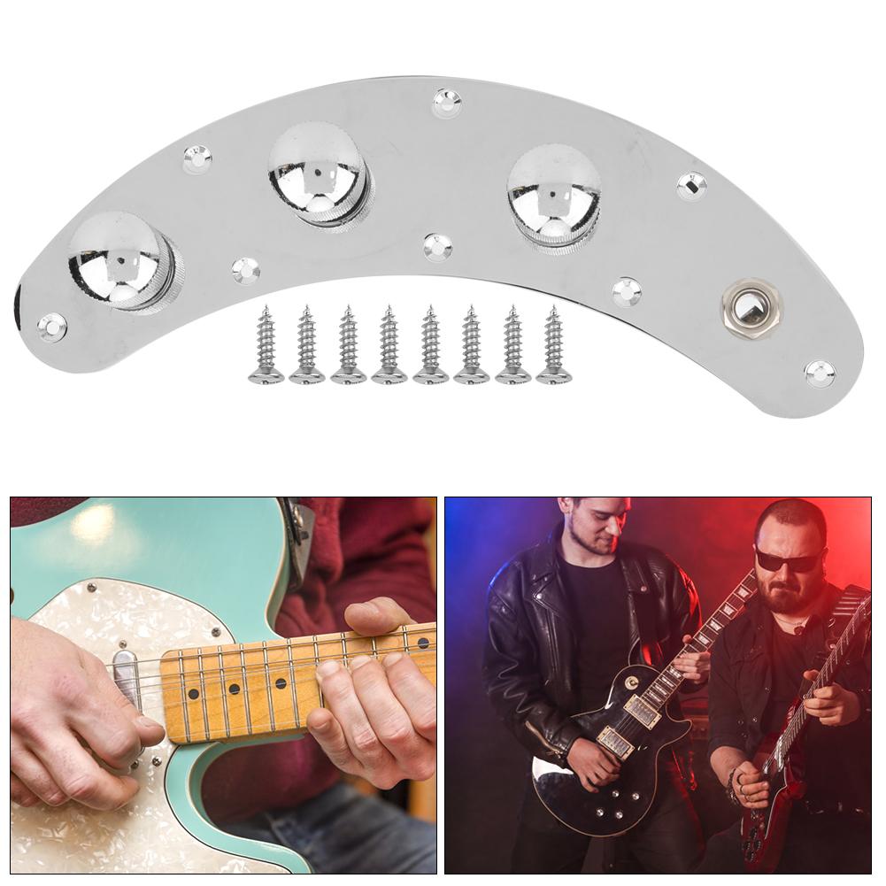 Electric Bass Control Plate Assembly Silver Guitar Musical Instrument Accessories