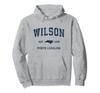 Wilson North Carolina NC Vintage Sport Design Navy Print Hoodie