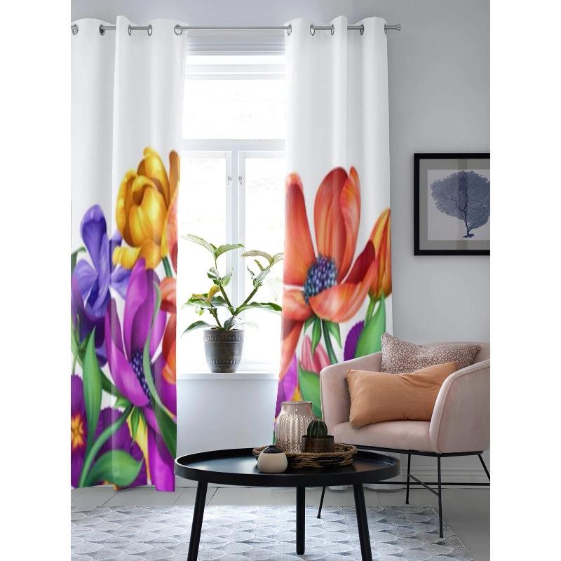 Абстрактные красочные цветы оконные шторы для детской комнаты домашние шторы для гостиной — фото 3