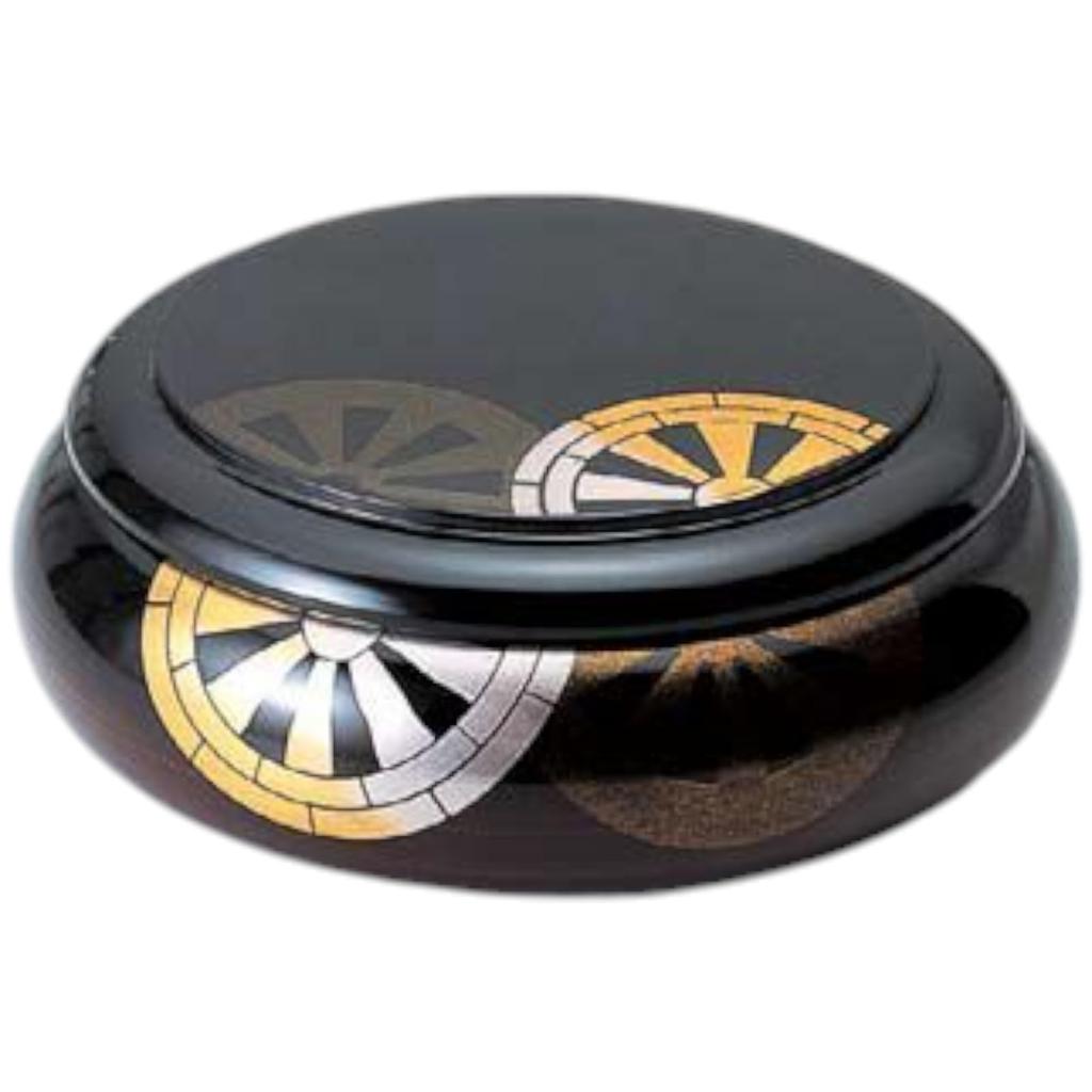 Premium Nigiri Sushi Jukanbachi Genjiguruma Made in Japan J-kitchens Plate, Chirashi, (Black Interior),