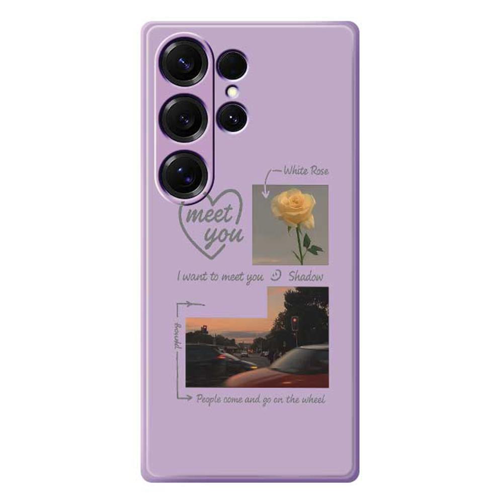 For Samsung Galaxy S25 Ultra Case Meet You Photo Pattern Printing Straight Edge TPU Phone Back Cover