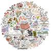 50 Cartoon Books, Floral Graffiti Stickers, Decorative Suitcase Pen, Guitar Notebook, Waterproof and Explosive