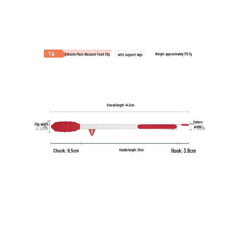

16-inch Silicone Stainless Steel Food Tongs with Stand
