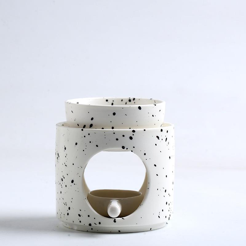 Black Ceramic Aroma Burner for Essential Oils and Candles
