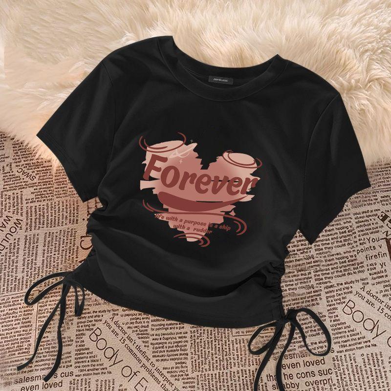 Girls' Solid Color T-shirts Short-sleeve Tops for Kids Summer Children Tees Teenager Blouse Baby Outfits Clothing