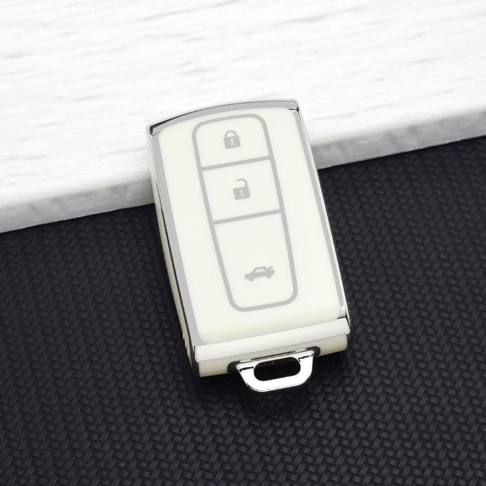 Silvery TPU Car Key Fob Case Cover for Toyota Prius 2004-2008 Corolla Verso Camry 3 Buttons Key Shell Protector Holder Keychain