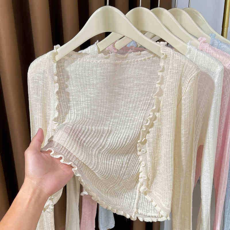 Thin Knitted Cardigan Women's New Model with Suspender Dress, Shawl Small Coat, Ice Silk Sunscreen Blouse