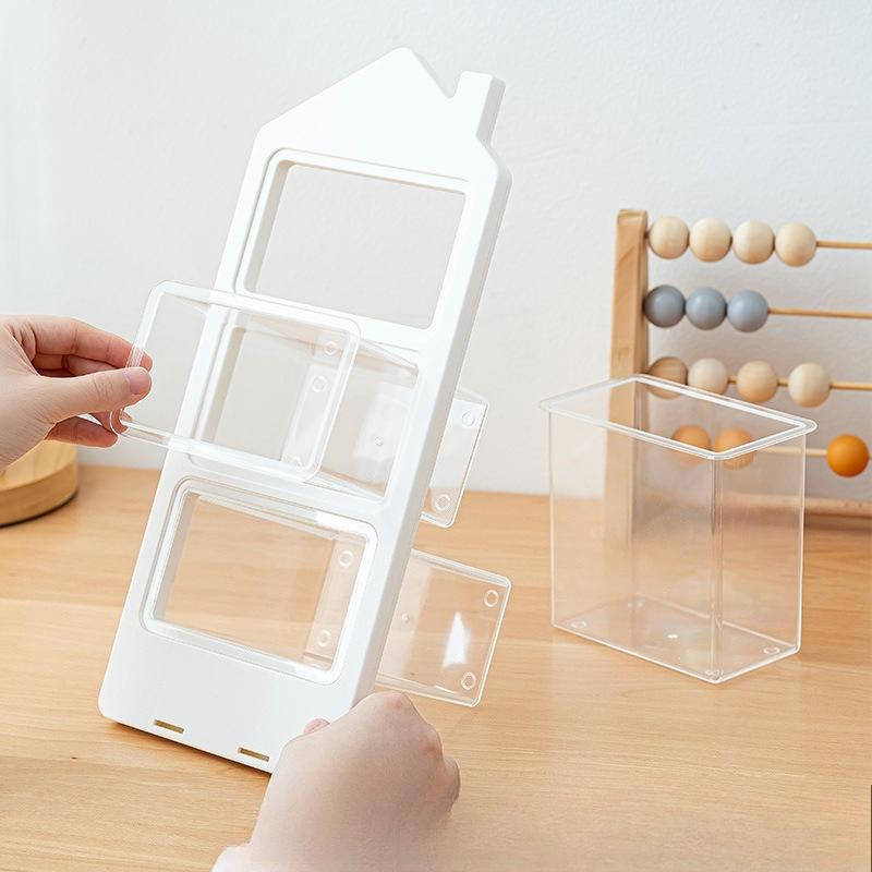Detachable Slanted Multifunctional Large Capacity Pen Holder, Student Desktop Plastic Storage Creative Pen Holder