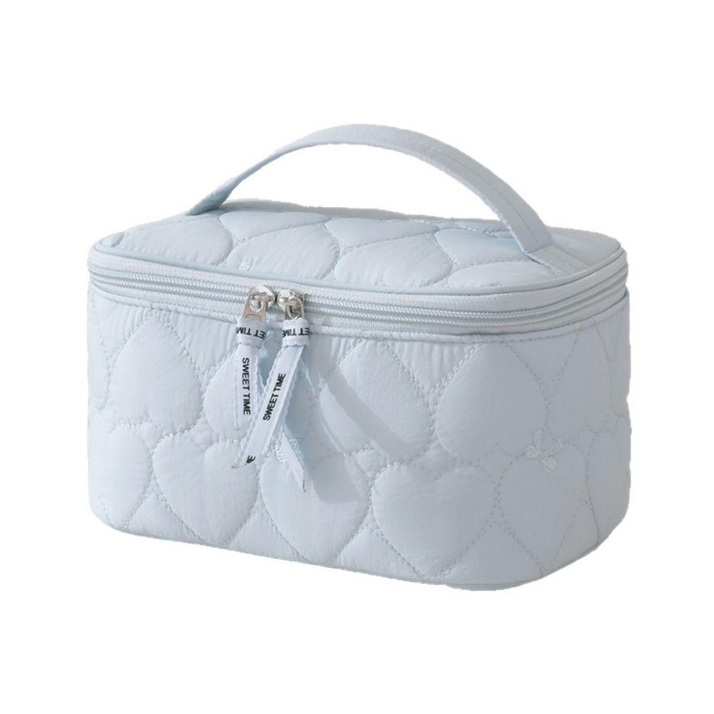 Large Capacity Women  Makeup Bag Heart Print Cosmetics  Storage Bag  Lipstick Skincare